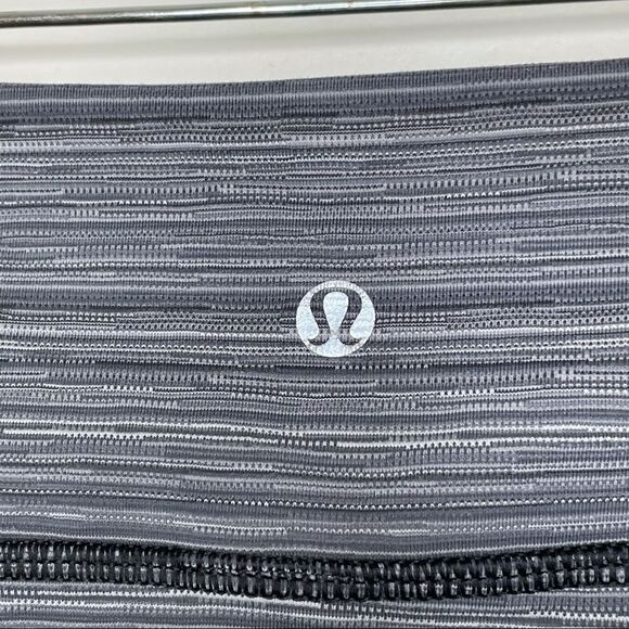 Lululemon Running Top Speed Crop Stripe Black - Picture 10 of 11